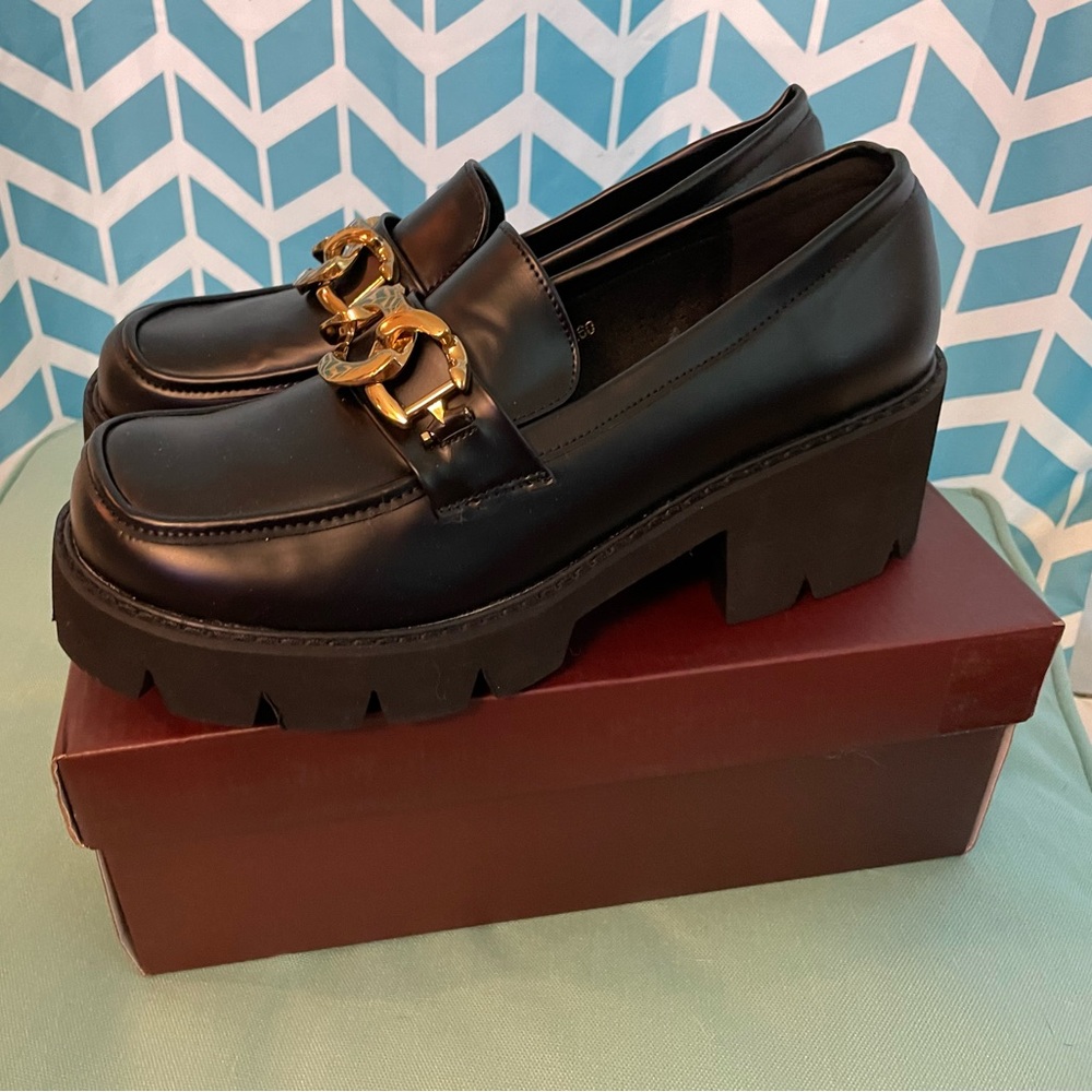 Women's Office Lady Oxfords Dress Platform high Heels Loafers Shoes